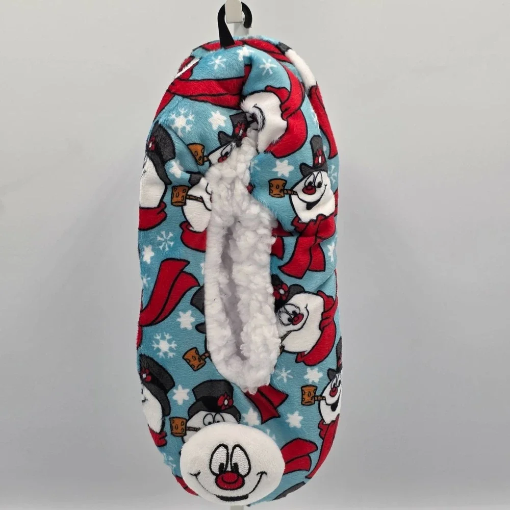 Frosty the Snowman Women's Holiday Fuzzy Babba 3D Slipper Socks Shoe Size 7-9.5